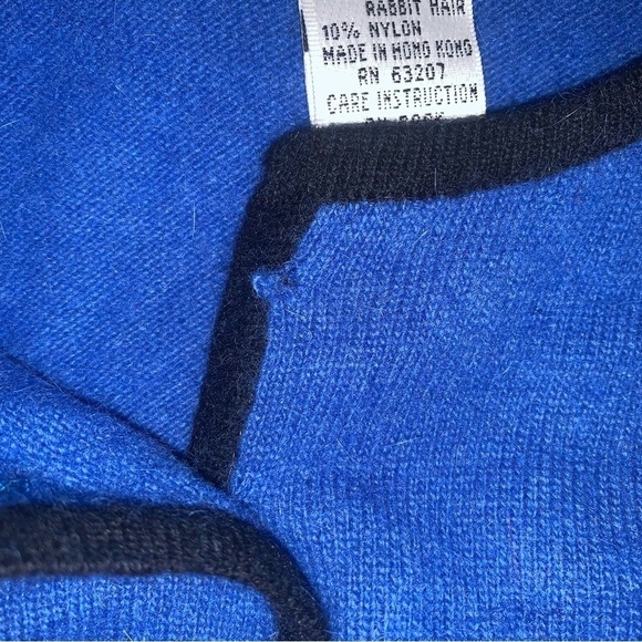 The Studio John Meyer of Norwich Vintage Cardigan Women Size XL Blue Wool Angora - Picture 8 of 8